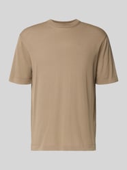 T-shirt z prążkowanym okrągłym dekoltem od Cruna - 4