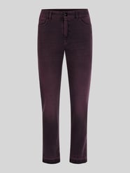 High Waist Slim Fit Jeans mit Fransensaum von Marc Cain Bordeaux - 3