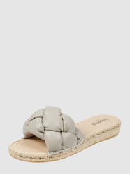 Slippers in leerlook, model 'Antibes' van Espadrij Grijs / zwart - 26