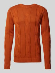 Strickpullover mit Zoopfmuster von Lindbergh Orange - 38