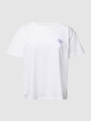 T-Shirt aus Baumwolle mit Statement-Print von Jake*s Casual Weiß - 24