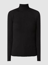 Rollkragenpullover mit Rippenstruktur Modell 'Lydia'  von Selected Femme Grau / Schwarz - 42
