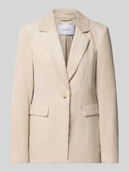 Slim Fit Blazer aus Cord mit Pattentaschen von COMMA Beige - 10