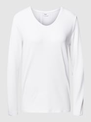 Shirt met lange mouwen en V-hals, model 'Adelia' van Saint Tropez Wit - 35