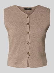 Gebreid gilet met V-hals van Oui Beige - 23