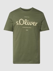 T-Shirt mit Label-Print Modell 'Logo' von s.Oliver RED LABEL Grün - 47