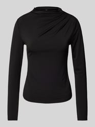 Shaped Fit Langarmshirt mit Stretch-Anteil 'MADISON' von Pieces Schwarz - 30