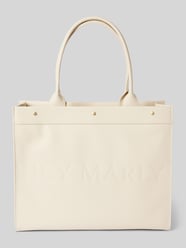 Lederhandtasche mit Label-Prägung von Hey Marly Beige - 21