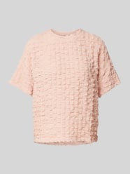 T-Shirt mit Strukturmuster von Jake*s Collection Rosa - 30