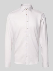 Slim fit zakelijk overhemd van katoen met kentkraag van SEIDENSTICKER Beige - 5