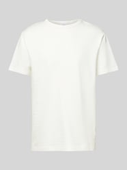 T-Shirt mit geripptem Rundhalsausschnitt Modell 'SANDER' von SELECTED HOMME Beige - 4