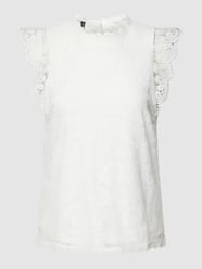 Top mit Spitzenbesatz Modell 'COLLINE' von Pieces Weiß - 12