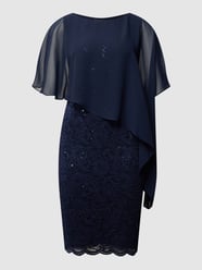 Cocktailkleid aus floraler Spitze von Swing Blau - 4