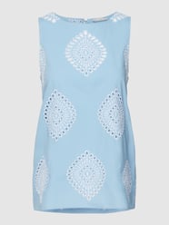 Blouse met broderie anglaise, model 'CACAO' van Pennyblack Blauw - 12
