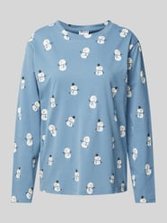 Pyjama-Oberteil mit Motiv-Print von Jake*s Casual Blau - 7