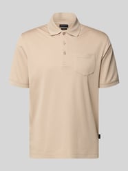 Regular Fit Poloshirt mit Brusttasche und Label-Stitching von bugatti Beige - 23