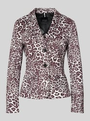 Slim Fit Blazer mit Allover-Animal-Print von Marc Cain Beige - 41