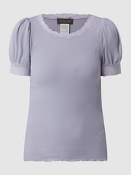 T-shirt met kant van Rosemunde Blauw / turquoise - 45