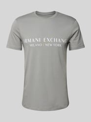 T-Shirt mit Label-Print Modell 'milano/nyc' von ARMANI EXCHANGE Grau - 16