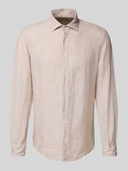 Slim Fit Business-Hemd aus Leinen mit Kentkragen von SEIDENSTICKER Beige - 13