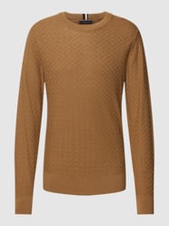 Sweatshirt mit Strukturmuster Modell 'TRIANGLE' von Tommy Hilfiger Braun - 30