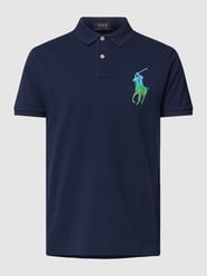 Custom Slim Fit Poloshirt mit Label-Stitching von Polo Ralph Lauren Blau - 16