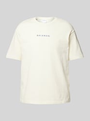 T-Shirt mit Statement-Print Modell 'LOOSE-BALANCE' von SELECTED HOMME Beige - 20
