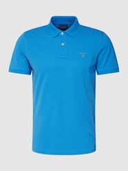 Regular Fit Poloshirt mit Label-Stitching von Gant Blau - 3