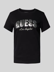 T-Shirt mit Paillettenbesatz Modell 'SEQUINS' von Guess Schwarz - 8