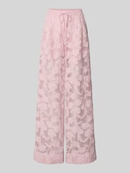 Loose fit wijde broek in semi-transparant design, model 'HENIM' van Essentiel Antwerp Fuchsia - 44