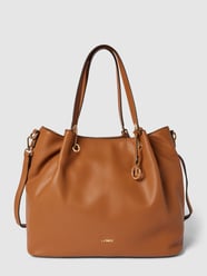 Handtas in leerlook, model 'EBONY' van L.Credi Bruin - 9