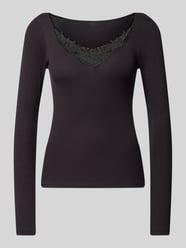 Longsleeve mit Spitzenbesatz Modell 'KIRA' von Only Schwarz - 27