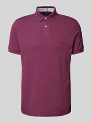 Regular Fit Poloshirt mit Logo-Stitching von Tommy Hilfiger Bordeaux - 39