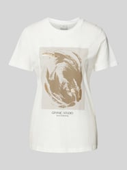 T-Shirt mit Statement-Print Modell 'polly' von Kaffe Weiß - 34