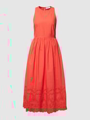 Midikleid mit floralen Lochstickereien von Mango Rot - 30
