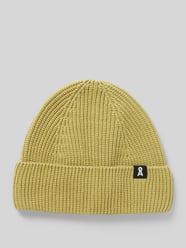 Beanie met labeldetail, model 'NILDAAO' van Armedangels Groen - 6