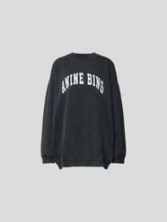 Oversized Sweatshirt mit Label-Print von Anine Bing Schwarz - 11