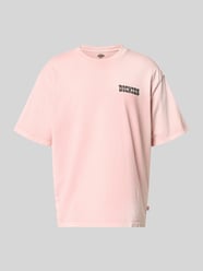 t-shirt z logo i okrągłym dekoltem od Dickies Fuksjowy - 4