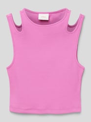 Top in Ripp-Optik mit Cut Outs von s.Oliver RED LABEL Pink - 42
