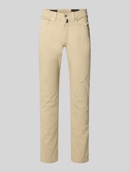 tapered fit broek met steekzakken model 'Lyon' van Pierre Cardin Beige - 6