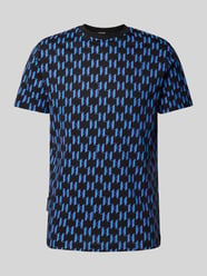 T-Shirt mit Allover-Label-Print von Karl Lagerfeld Blau - 18