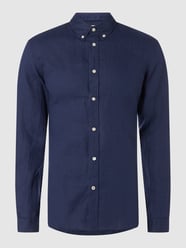 Regular Fit Leinenhemd Modell 'Anton' von Redgreen Blau / Türkis - 14