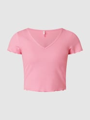 Cropped T-Shirt mit Muschelsaum Modell 'Kika' von Only Pink - 18