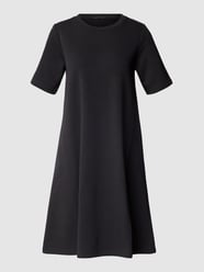 Knielange jurk met geribde ronde hals, model 'Erli' van Drykorn Grijs / zwart - 35