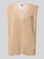 Fleeceweste mit Label-Detail von Karo Kauer Beige - 3