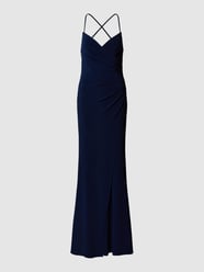 Abendkleid mit gelegten Falten von Luxuar Blau - 45