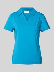 T-Shirt mit Umlegekragen von comma Casual Identity Blau - 42