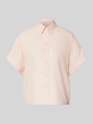 Blouse van ramie met extra brede schouders, model 'Bisenas' van BOSS Orange Fuchsia - 32