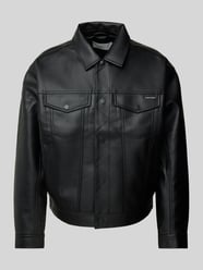 Jacke in Leder-Optik von Calvin Klein Jeans Schwarz - 5