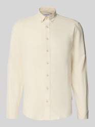 Vrijetijdsoverhemd met button-downkraag van Lindbergh Beige - 33